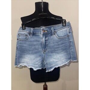J. Crew Indigo Denim Womens Sz 27 Denim Jean Shorts Raw Hem